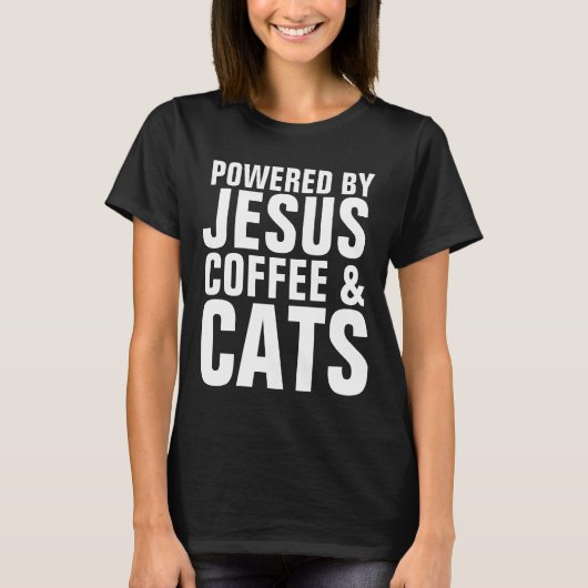クリスチャン猫Tシャツ、イエスズコーヒー猫 Tシャツ (正面)