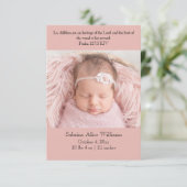 クリスチャン生誕通知カード – ピンク&ブラック 案内状 (スタンド正面)