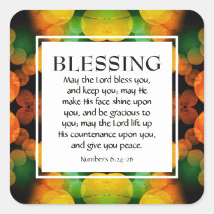 クリスチャン番号6:24-26   MAY THE LORD BLESSES YOU スクエアシール