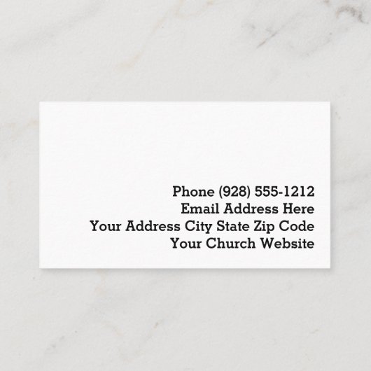 クリスチャン白ふわふわの雲スカイクロス教会 名刺 (裏面)