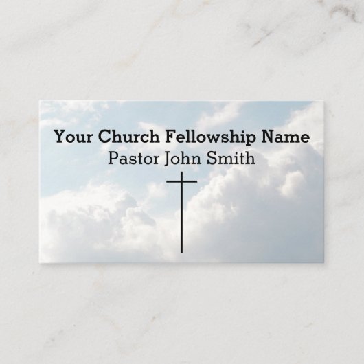 クリスチャン白ふわふわの雲スカイクロス教会 名刺 (正面)
