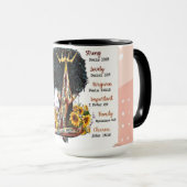 クリスチャン祈の黒い女王メラニンのシエスタ女性 マグカップ (正面右)