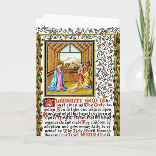クリスチャン祈りの言葉と出生 シーズンカード (裏面)