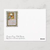 クリスチャン祈りの言葉と出生 ポストカード (裏面)