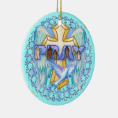 クリスチャン祈りの言葉ウィングス セラミックオーナメント (右)