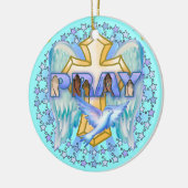 クリスチャン祈りの言葉ウィングス セラミックオーナメント (左)
