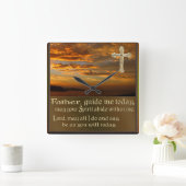 クリスチャン祈りの言葉クロック スクエア壁時計 (ホーム)