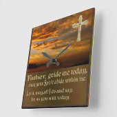 クリスチャン祈りの言葉クロック スクエア壁時計 (傾斜)