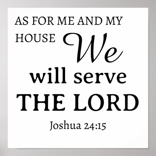 クリスチャン祈りの言葉ジョシュア24:15テンプレート ポスター (正面)