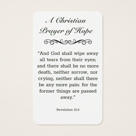 クリスチャン祈りの言葉パパ写真追悼式カード (裏面)