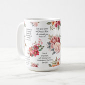 クリスチャン祈りの言葉ピーチフローラ コーヒーマグカップ (正面左)