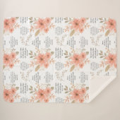 クリスチャン祈りの言葉ピーチフローラ シェルパブランケット (正面(横))