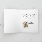 クリスチャン祈りの言葉フレンド誕生日羊のユーモア シーズンカード (内部)