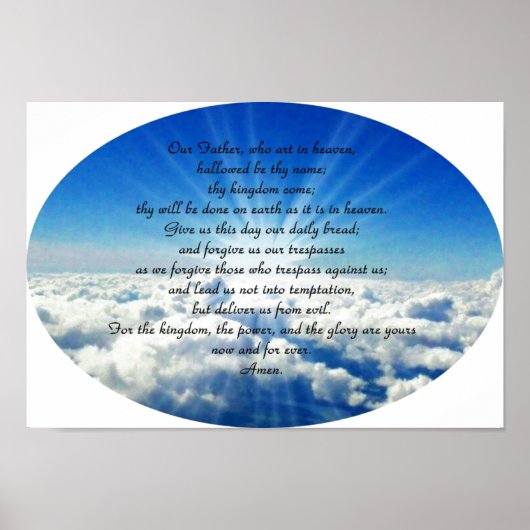 クリスチャン祈りの言葉ポスタープリント ポスター (正面)