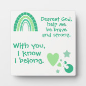 クリスチャン祈りの言葉子供へグリーン | フォトプラーク (正面)