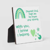 クリスチャン祈りの言葉子供へグリーン | フォトプラーク (正面)