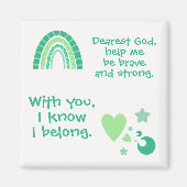 クリスチャン祈りの言葉子供へグリーン | マグネット (正面)