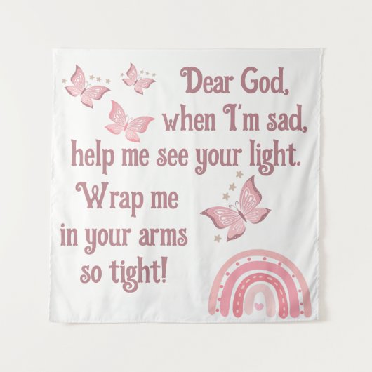 クリスチャン祈りの言葉子供へピンク | タペストリー (正面)