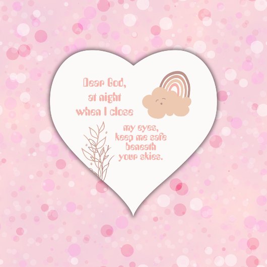 クリスチャン祈りの言葉子供へピンク | ハートシール