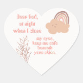 クリスチャン祈りの言葉子供へピンク | ハートシール (正面)