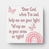 クリスチャン祈りの言葉子供へピンク | フォトプラーク (正面)