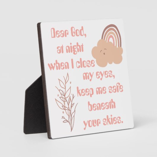 クリスチャン祈りの言葉子供へピンク | フォトプラーク (正面)