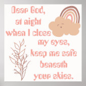 クリスチャン祈りの言葉子供へピンク | ポスター (正面)