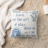 クリスチャン祈りの言葉子供へブルー | クッション (ブランケット)