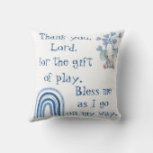 クリスチャン祈りの言葉子供へブルー | クッション (裏面)