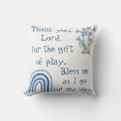 クリスチャン祈りの言葉子供へブルー | クッション (正面)
