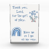 クリスチャン祈りの言葉子供へブルー | フォトブロック (正面)