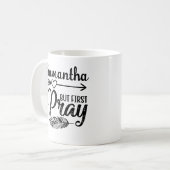 クリスチャン祈ファーストボホアロー羽毛名 コーヒーマグカップ (正面左)