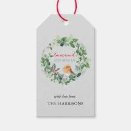 クリスチャン神と私たちクリスマスリース エレガント ギフトタグ