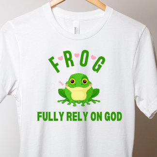 クリスチャン神に完全に頼るカエル宗教 Tシャツ