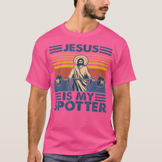 クリスチャン神イエスは私のスポッターヴィンテージウェイト Tシャツ