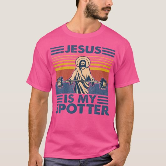 クリスチャン神イエスは私のスポッターヴィンテージウェイト Tシャツ (正面)