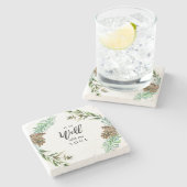 クリスチャン私の魂の松コーンと良い ストーンコースター (横)