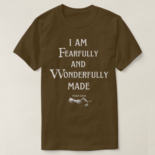 クリスチャン私は恐ろしく素晴らしく作られたティー Tシャツ (デザイン正面)