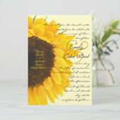 クリスチャン私は私の最愛のひまわり結婚式の招待 招待状 (スタンド正面)