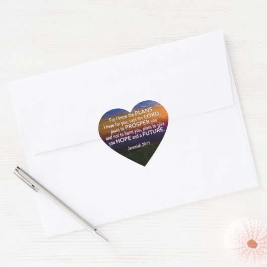 クリスチャン私は計画を知っているエレミヤ29:11 ハートシール (封筒)
