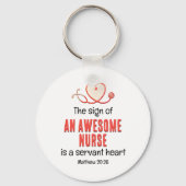 クリスチャン素晴らしナースの従卒ハートのカスタマイズ キーホルダー (裏面)