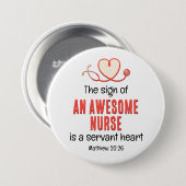 クリスチャン素晴らしナースの従卒ハートのカスタマイズ 缶バッジ (正面&裏面)