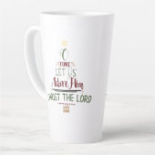 クリスチャン素朴クリスマスカロルタイポグラフィ カフェラテマグ (左アングル)