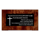 クリスチャン素朴教会の牧師 マグネット名刺 (正面)