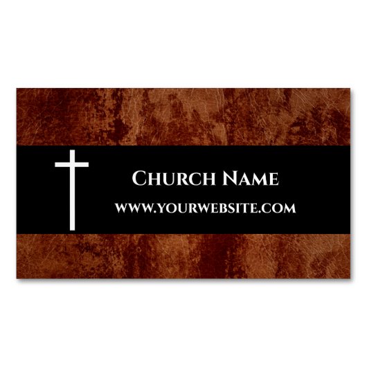 クリスチャン素朴教会の牧師 マグネット名刺 (正面)