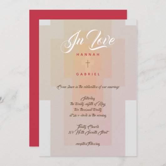 クリスチャン結婚クロス 招待状 (正面/裏面)