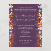 クリスチャン結婚ズパープルテラコッタフローラ開花 案内ポストカード (正面)