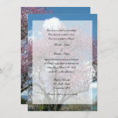 クリスチャン結婚ズ、さくらんぼの開花の木 招待状 (正面/裏面)