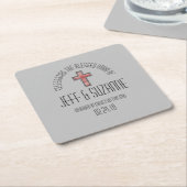 クリスチャン結婚式の引き出物スクエア紙コースター スクエアペーパーコースター (アングル)