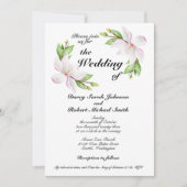 クリスチャン結婚式招待状ウォーターカラーマグノリアス 招待状 (正面)